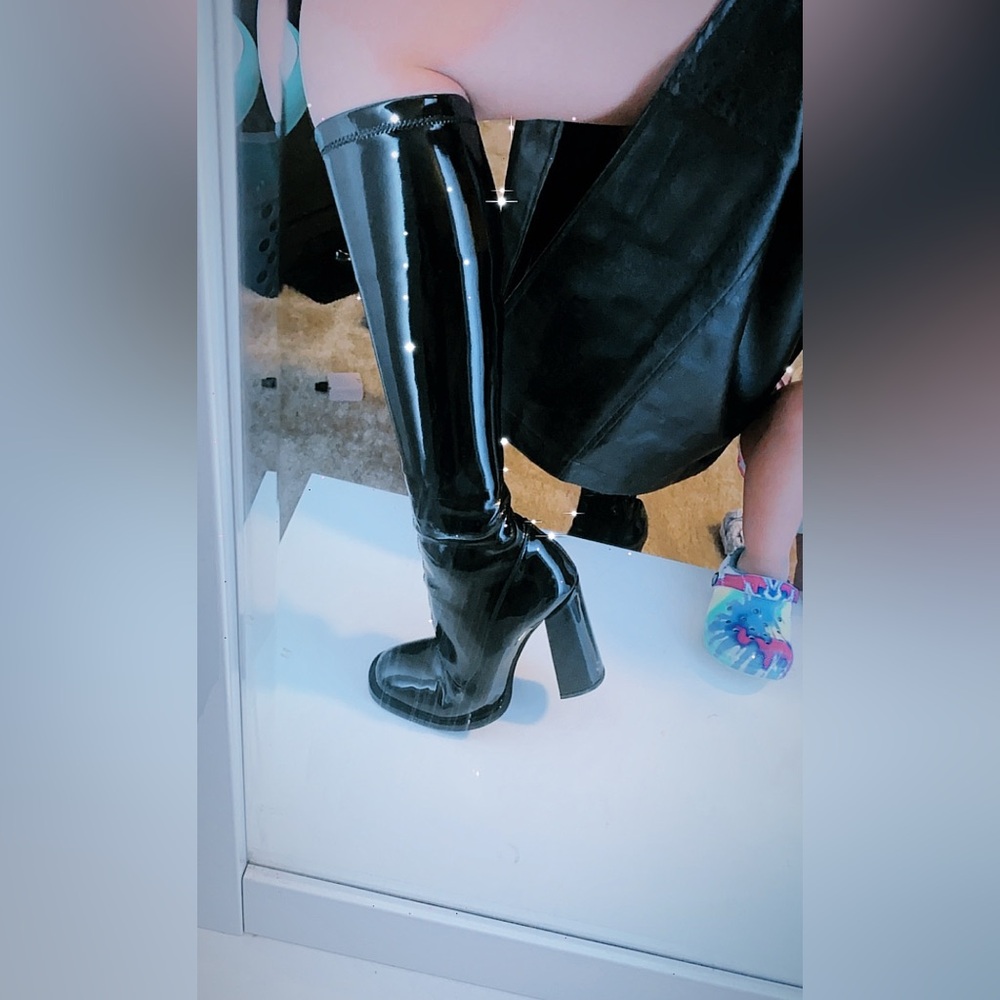 Black Patent Leather Women's Boots